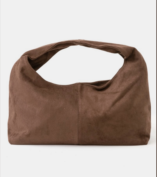 Soft Casual Large Hobo Hand Bag - Dark Brown
