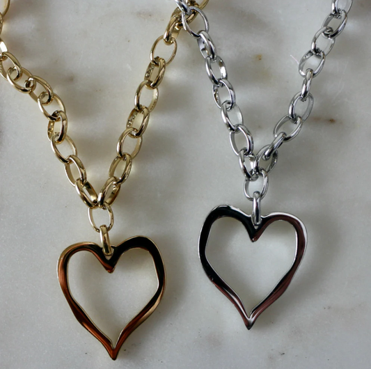 Open Heart Necklace (2 colors)