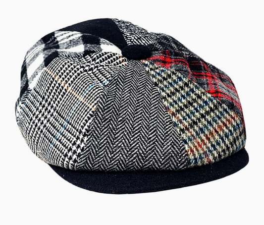 Patchwork Wool Newsboy Hat