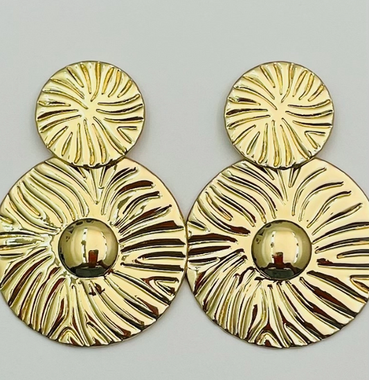 Double Medallion Statement Earrings