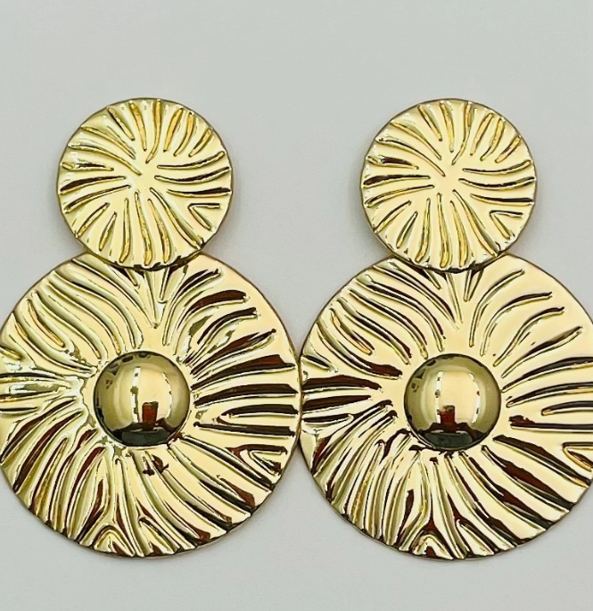 Double Medallion Statement Earrings
