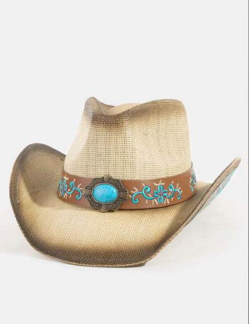 Turquoise Concho Western Hat
