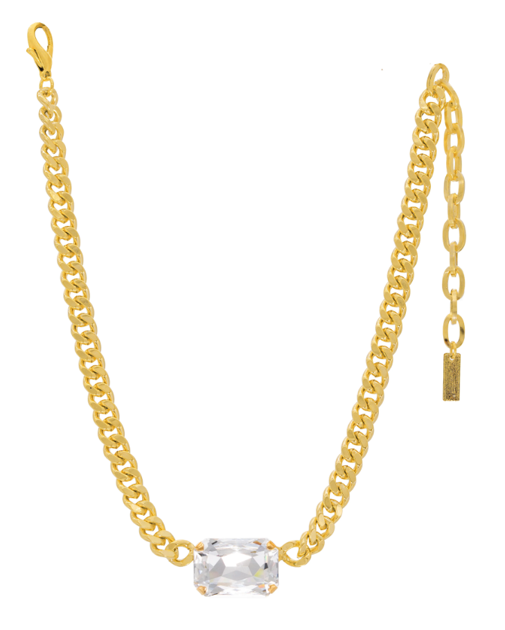 TOVA - The Darcy Necklace in Antique Gold Clear