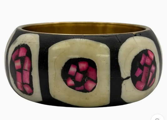 Pink Mosaic Inlay Bangle