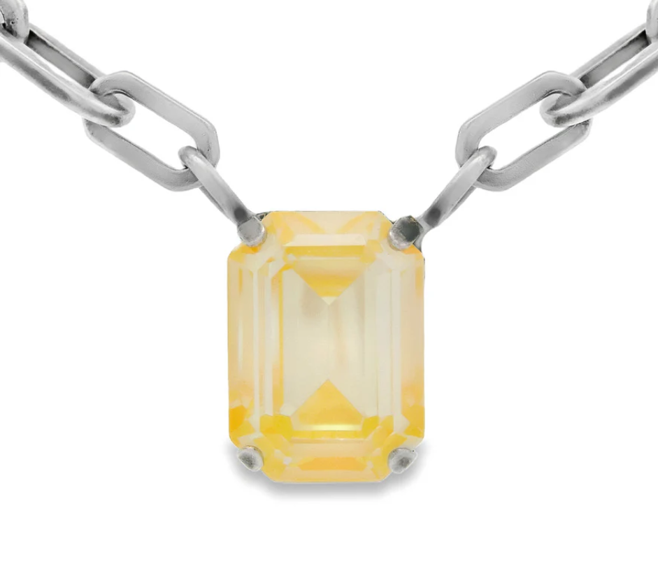 TOVA - The Dereka Necklace in Antique Silver Ultra Canary Moon