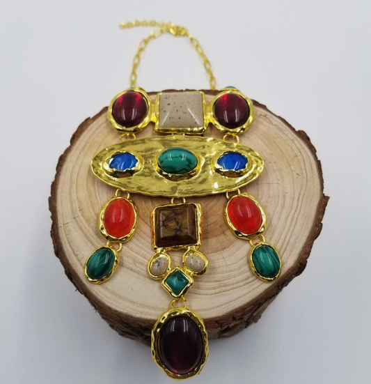 Vintage Gold Gemstone Necklace