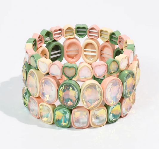 TJ - Sage Coral Hearts Stack Set