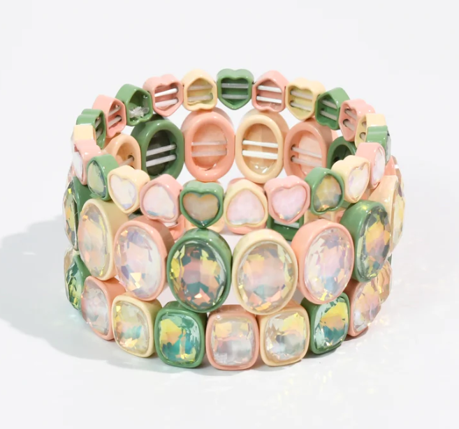 TJ - Sage Coral Hearts Stack Set