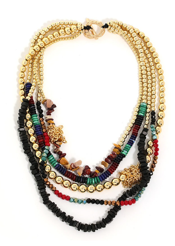 Multicolor Boho Layered Necklace