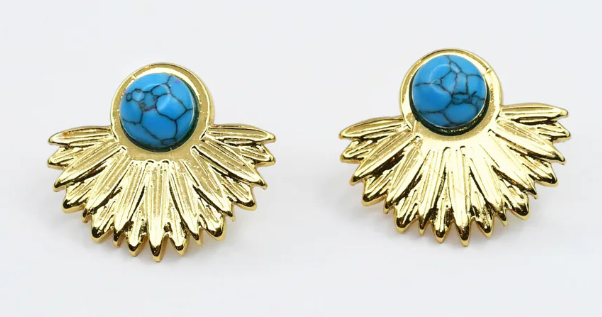 TJ-Turquoise Sunburst Stud