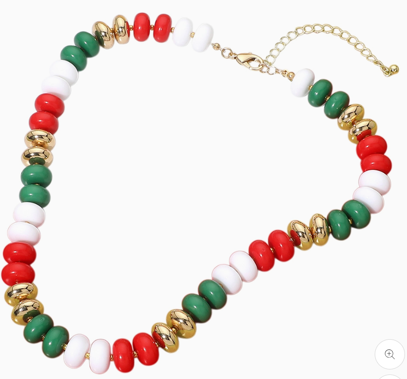Festive Christmas Beaded Necklace