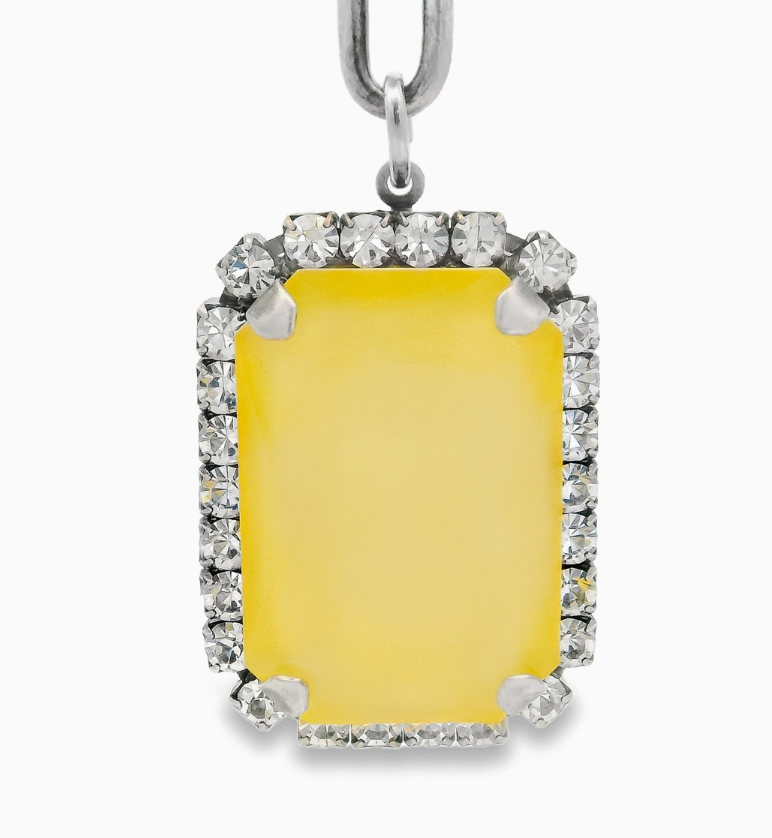 TOVA - Mini Soleil Necklace - Antique Silver Ultra Canary