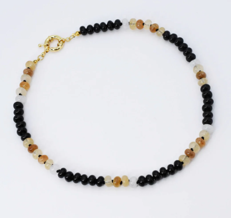 TJ  -  Brooke Black and Brown Gemstone Necklace