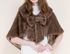 Bow Clip on Faux Fur Cape (5 colors)