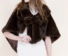 Bow Clip on Faux Fur Cape (5 colors)