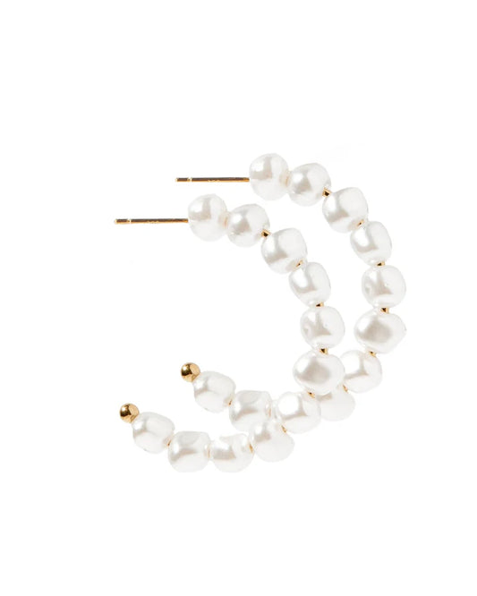 Tinsley Pearl Hoop Earrings