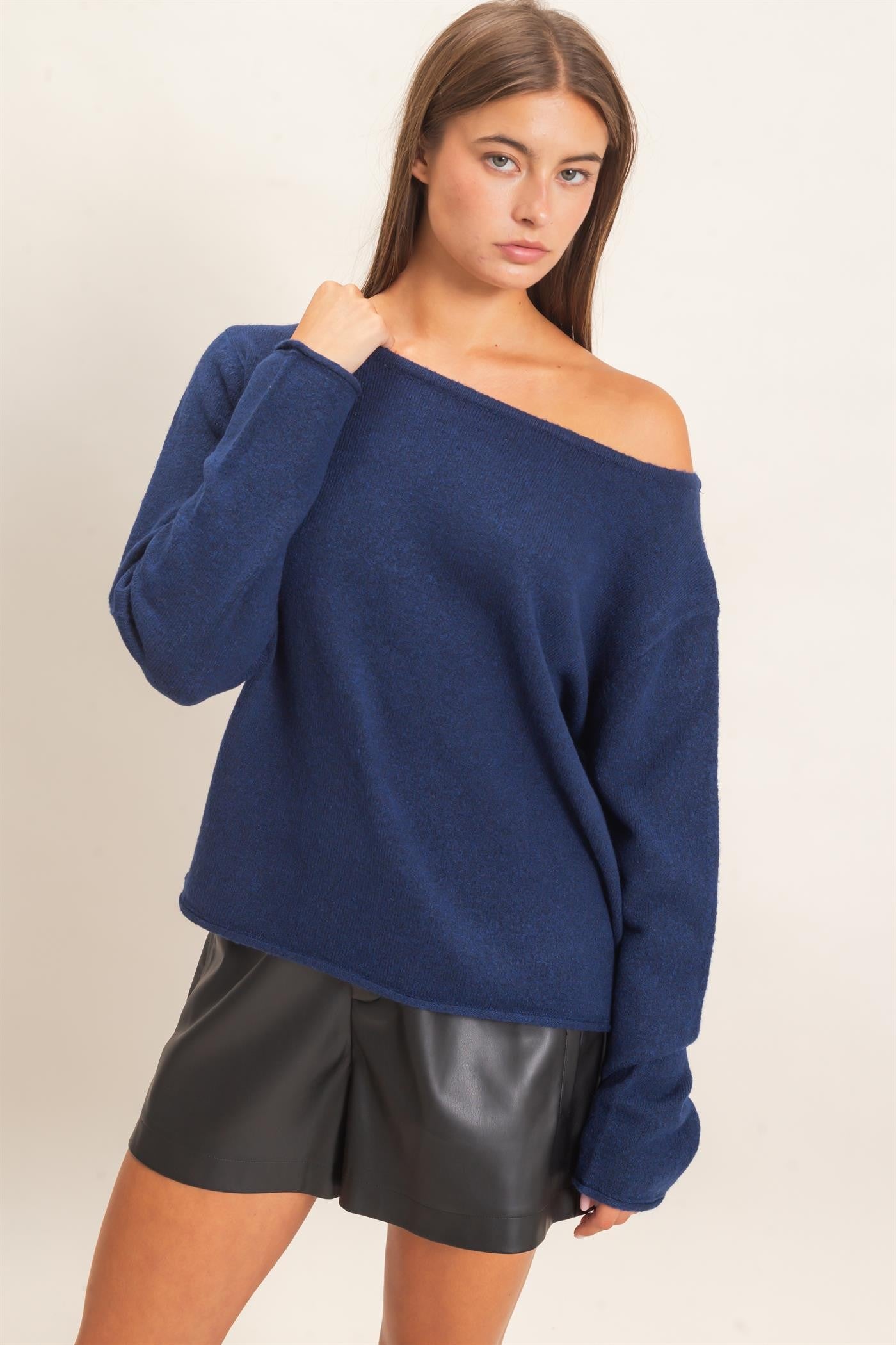 Off Shoulder Sweater Top Remix (Reg.) - 2 Colors