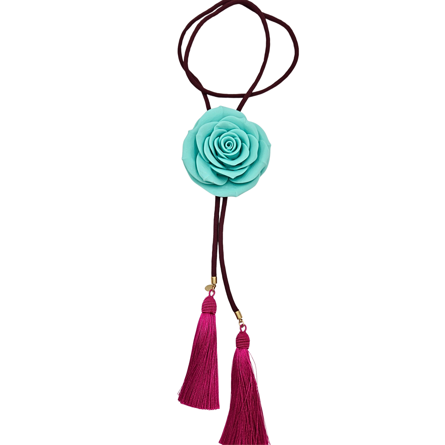 Rahya x WR Rose Bolo in Turquoise with Maroon & Fuchsia