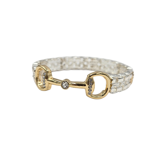 Two Tone Stretch Horse Bit Bracelet