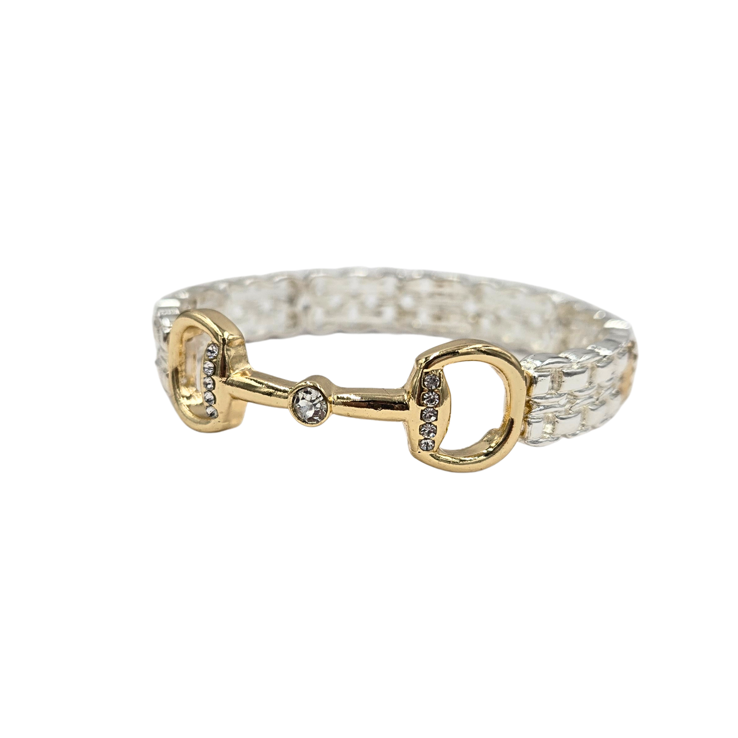 Two Tone Stretch Horse Bit Bracelet