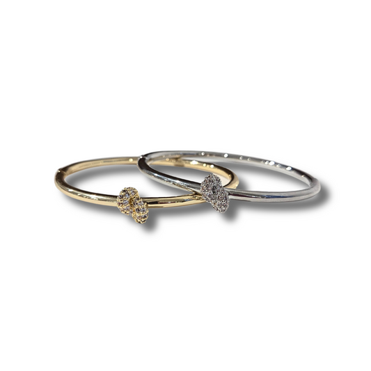 Pave' Knot Locking Bangle (2 colors)