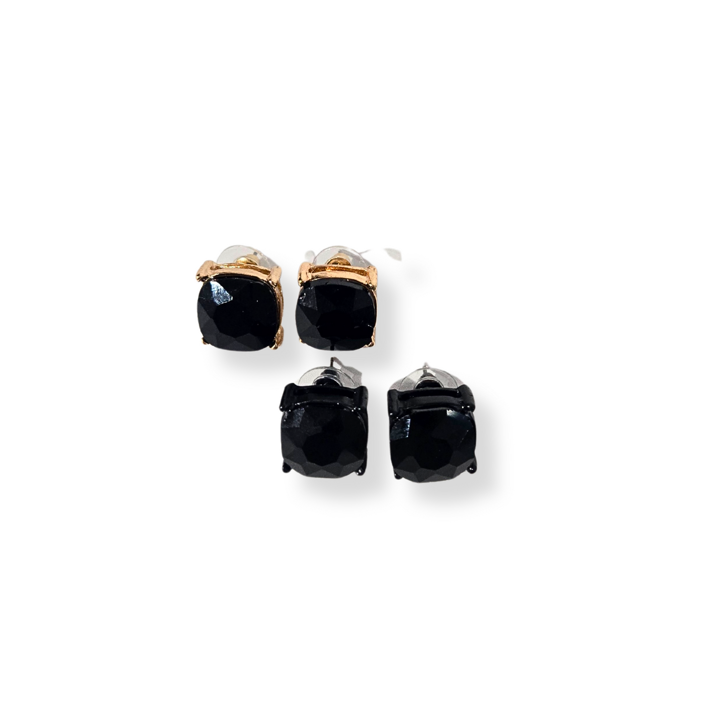 Rhinestone Statement Studs - Jet Black (2 colors)