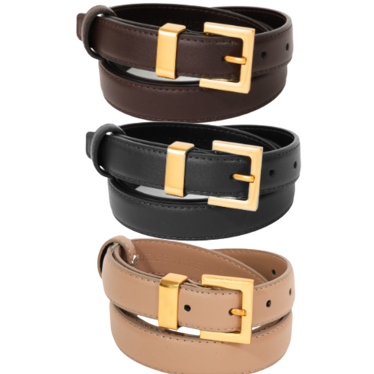Leather Square Buckle Belt (3 Colors)