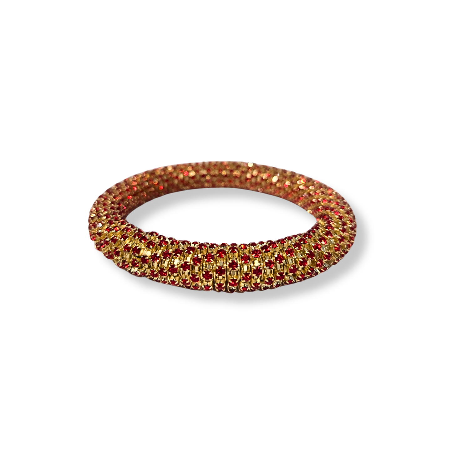 Red and Gold Jewel Stretch Bracelet