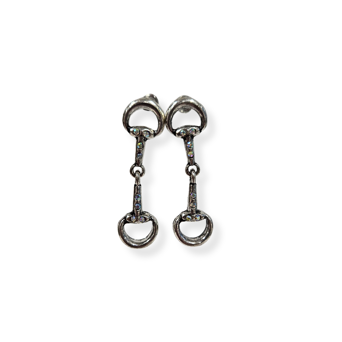 Antique Silver Equestrian Earrings