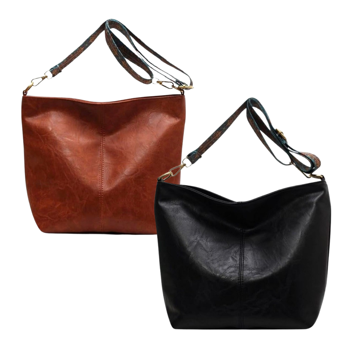 Retro Vegan Leather Crossbody Shoulder Bag (2 colors)
