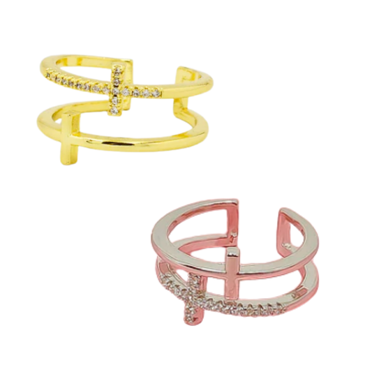 TJ - Double Cross Ring - 2 Colors!