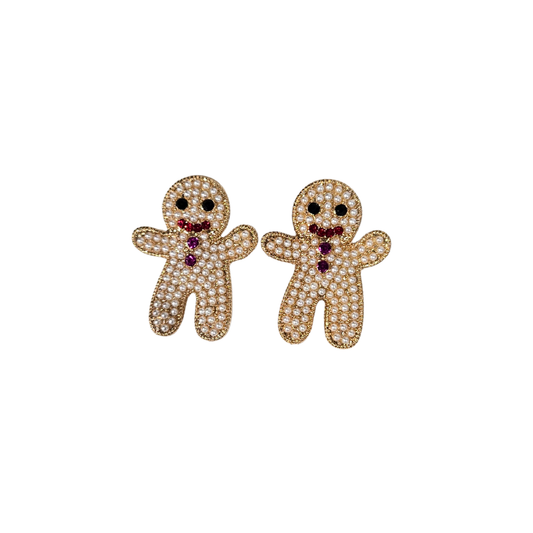 Pearl Gingerbread Man Earrings