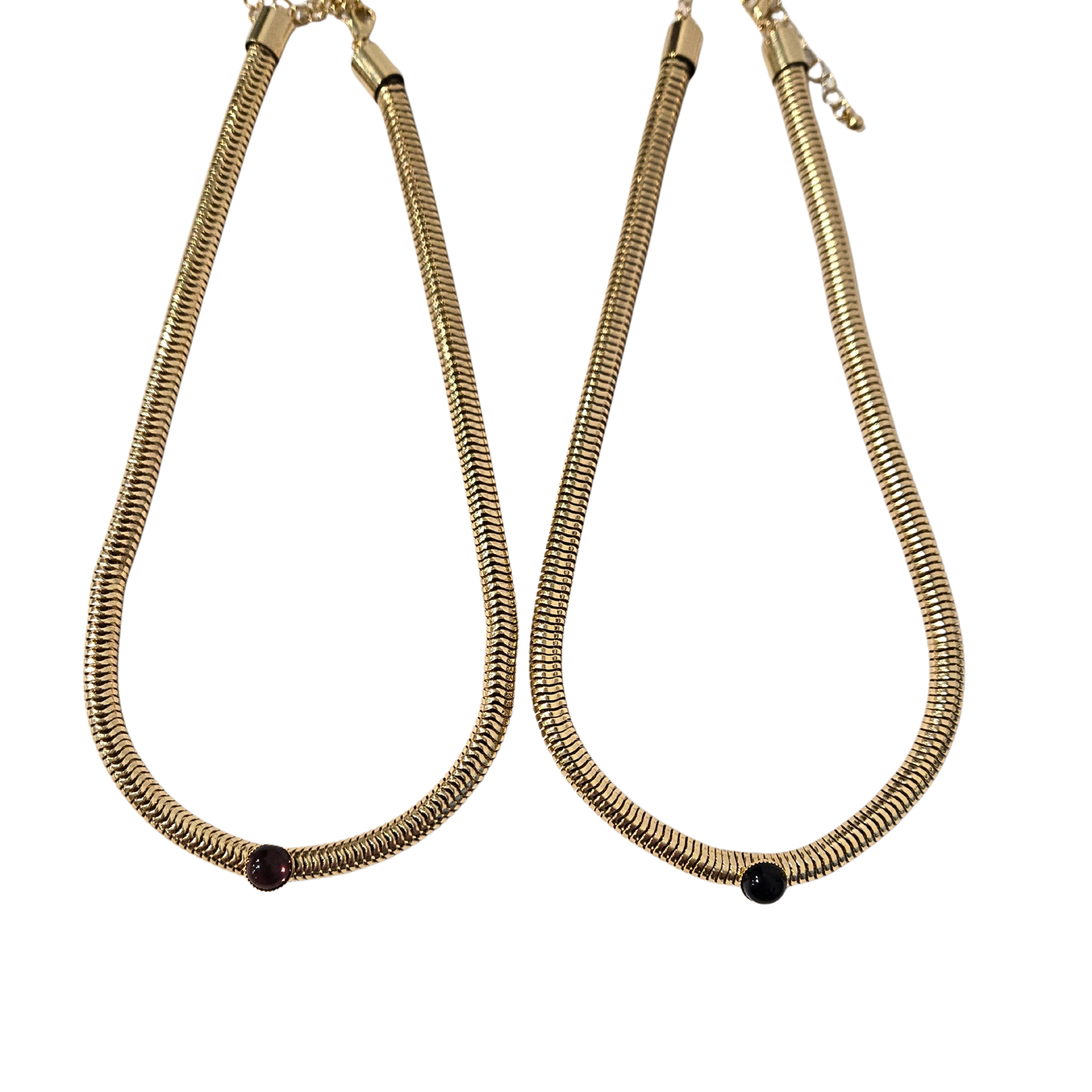 Gold Snake Chain Glam Necklace (2 colors)
