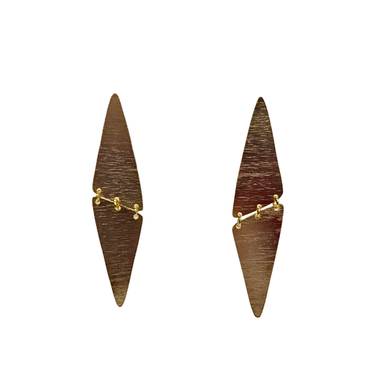 Brushed Gold Triangle Earrings