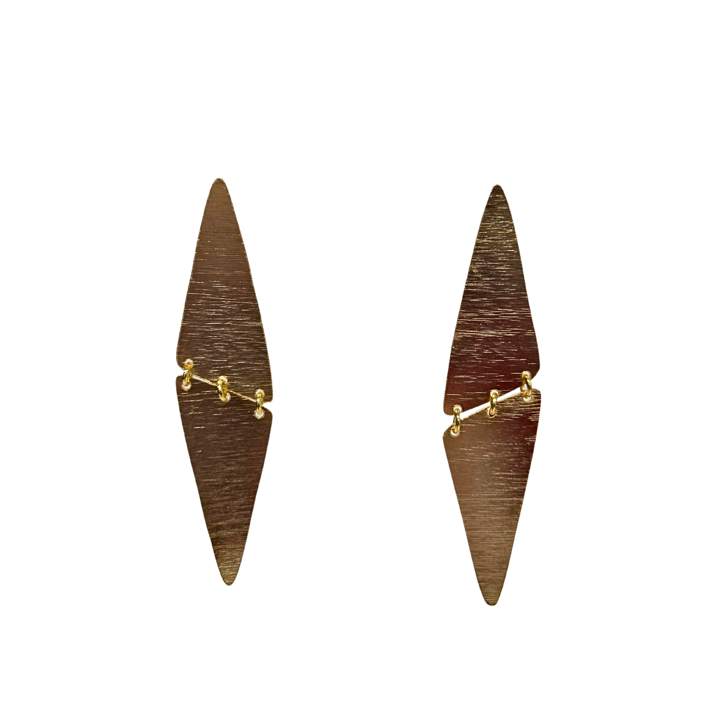 Brushed Gold Triangle Earrings