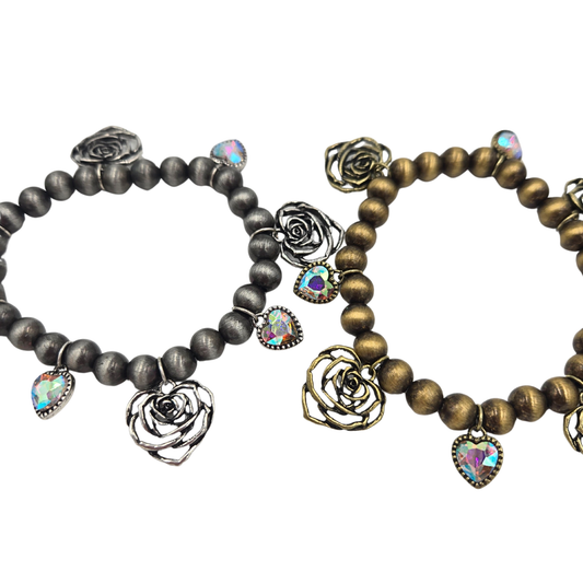 Antique Navajo Pearl Heart Bracelet (2 colors)