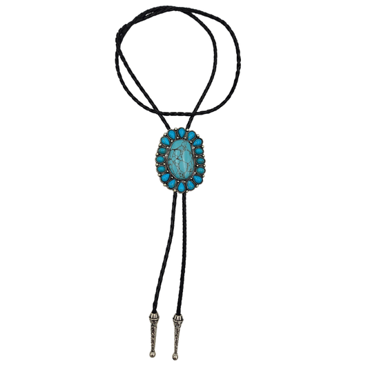 Turquoise Stone Bolo Necklace