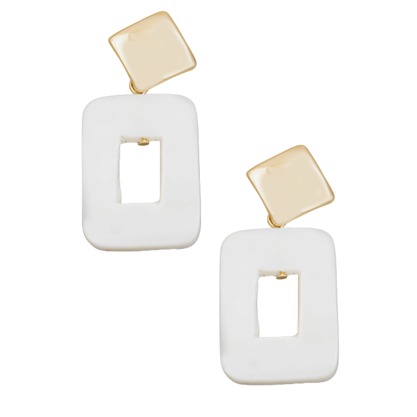 Marble Open Rectangle Earrings