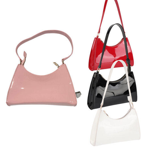 Faux Patent Leather Shoulder Bag (4 colors)