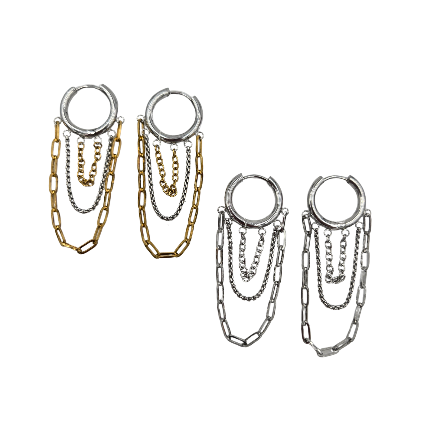 Lauren Kenzie - Chain Huggie Hoops (2 colors)