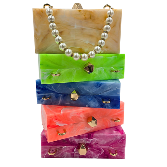 Marble Rectangle Clutch (5 colors)