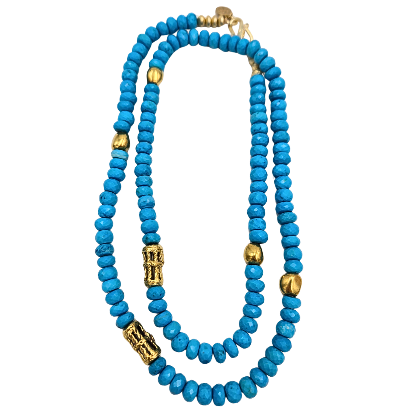 KARLI BUXTON - Raw Turquoise Strands w/ Gold Accents