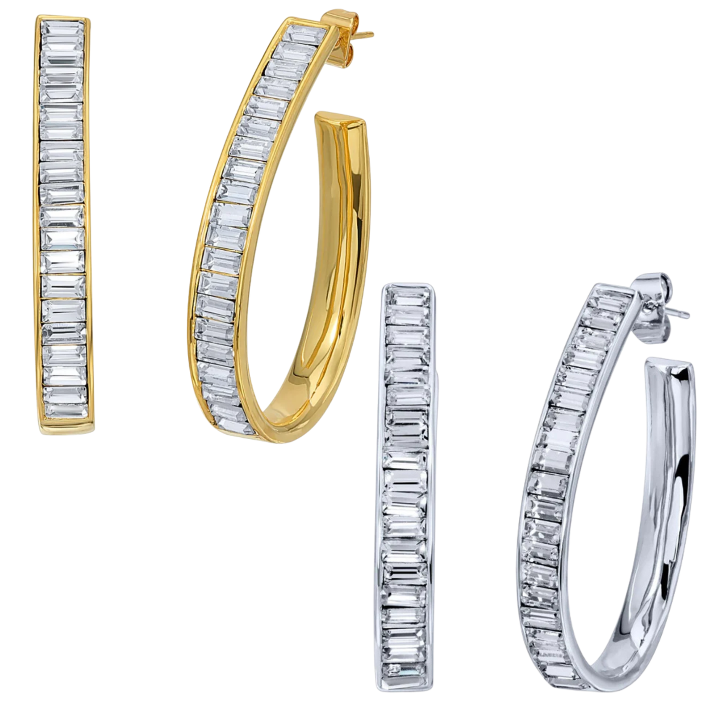 KARLI BUXTON - Large Baguette Hoop (2 Colors)
