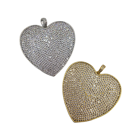 KARLI BUXTON - Large Pave Heart Pendant (2 colors)