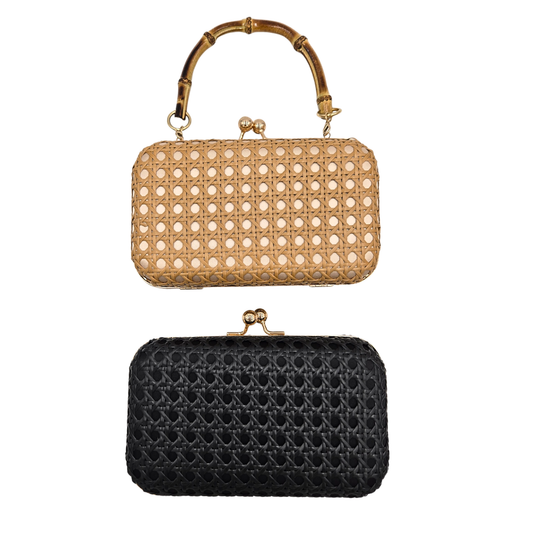 Wicker & Bamboo Clutch Bag (2 colors)
