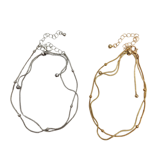 Layered Metal Chain Anklet (2 Colors)