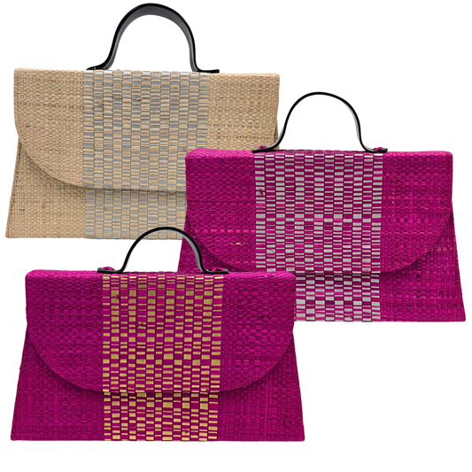 Wynwood Straw Handbag with Horn Handle (3 colors)