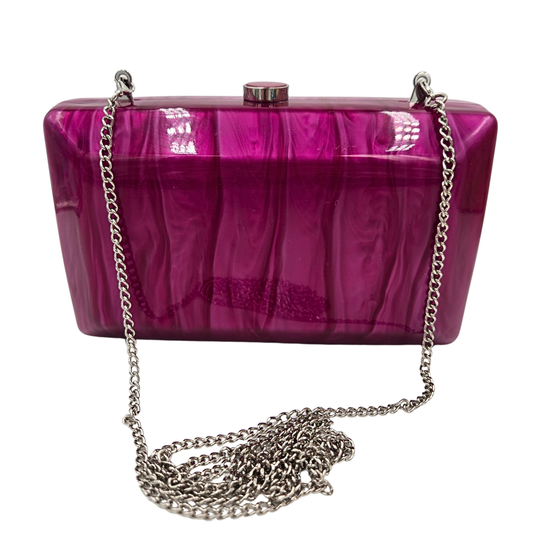 Fuchsia Marble Rectangle Clutch