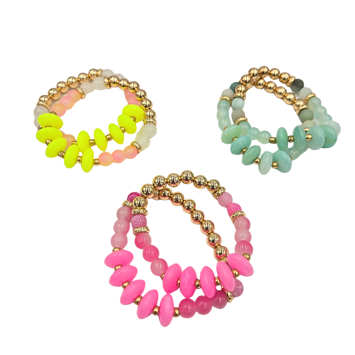 Beaded Stretch Bracelet Stack (3 colors)