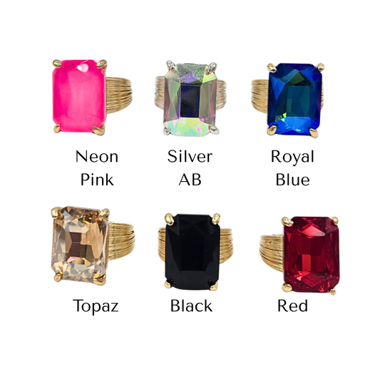 Signature Cushion Cut Stretch Ring (6 colors)
